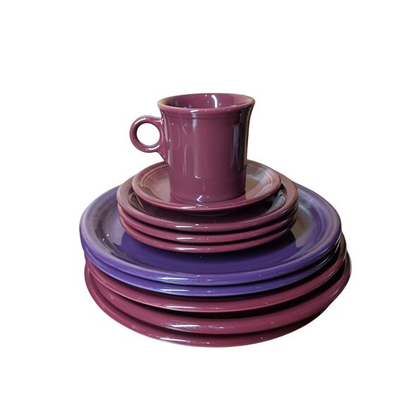 Fiestaware lot vintage huge lot of 14 dinner plates cereal bowls mug salad plate - Picture 4 of 13